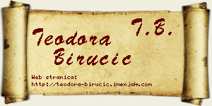 Teodora Birucić vizit kartica